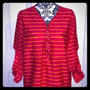 Calvin Klein zip front blouse